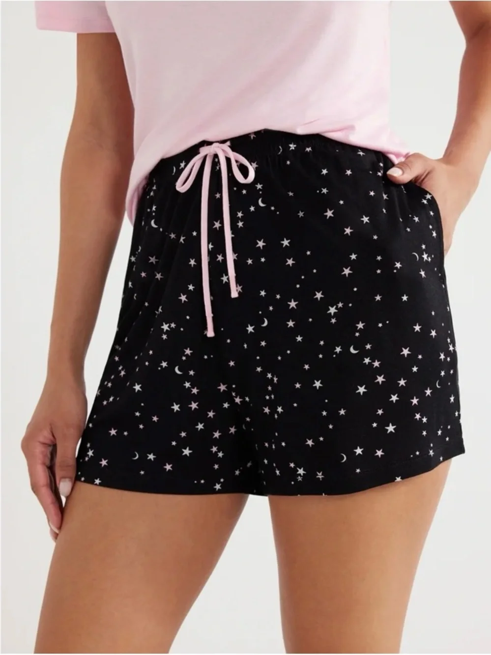 Joyspun Black Soot Super Soft Knit Pull On Sleep Shorts - Picture 3 of 7